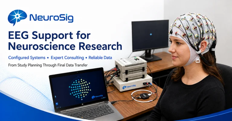 NeuroSig EEG support for neuroscience research with configured EEG system